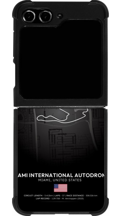 Samsung Galaxy Z Flip5 Case Hülle - Silikon schwarz F1 Track 2025 Miami