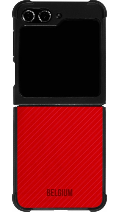 Coque Samsung Galaxy Z Flip5 - Silicone rigide noir Maillot de football Belgique 2022 personnalisable