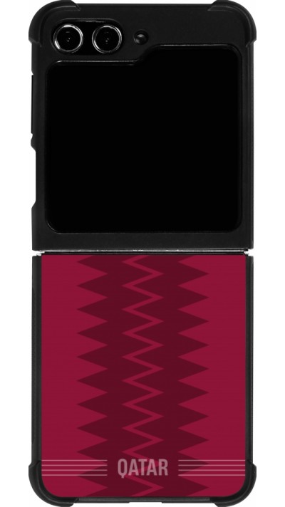 Samsung Galaxy Z Flip5 Case Hülle - Silikon schwarz Qatar 2026 personalisierbares Fussballtrikot