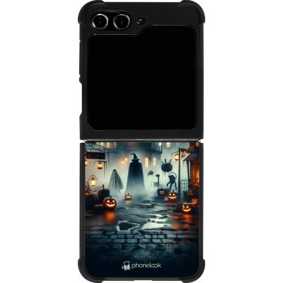 Samsung Galaxy Z Flip5 Case Hülle - Silikon schwarz Halloween Spukstadt