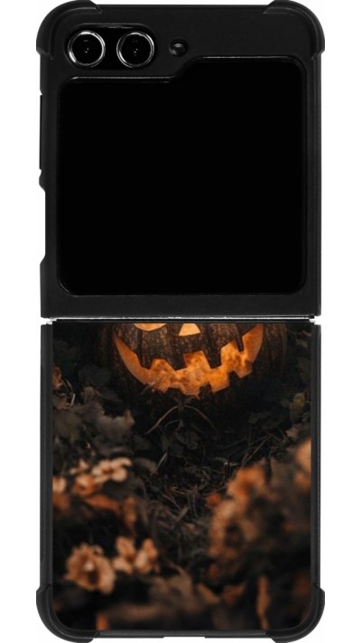 Samsung Galaxy Z Flip5 Case Hülle - Silikon schwarz Halloween 2025 Pumpkin with flowers Samsung Galaxy Z Flip5 Case Hülle - Silikon schwarz Halloween 2025 Pumpkin with flowers