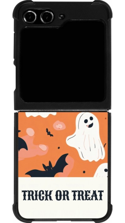 Samsung Galaxy Z Flip5 Case Hülle - Silikon schwarz Halloween 2025 Trick treat Samsung Galaxy Z Flip5 Case Hülle - Silikon schwarz Halloween 2025 Trick treat