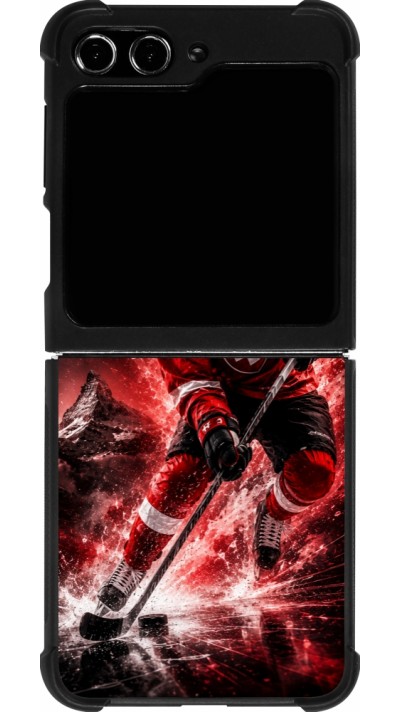 Samsung Galaxy Z Flip5 Case Hülle - Silikon schwarz Hockey World Championship Player
