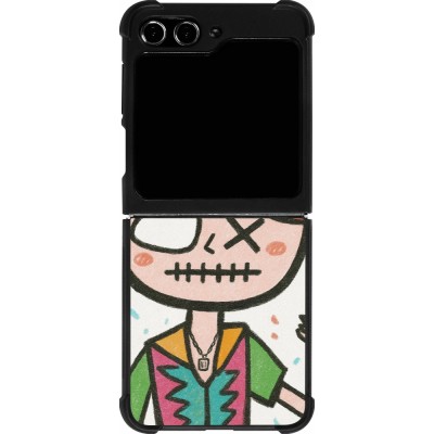 Samsung Galaxy Z Flip5 Case Hülle - Silikon schwarz Little Girl Sketch