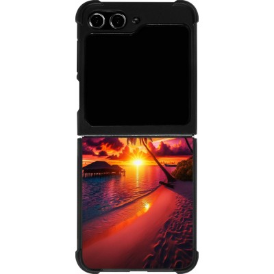 Samsung Galaxy Z Flip5 Case Hülle - Silikon schwarz Malediven Abenddämmerung Glückseligkeit