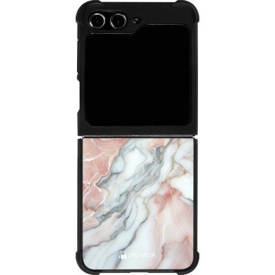 Samsung Galaxy Z Flip5 Case Hülle - Silikon schwarz Rosa Leuchtender Marmor