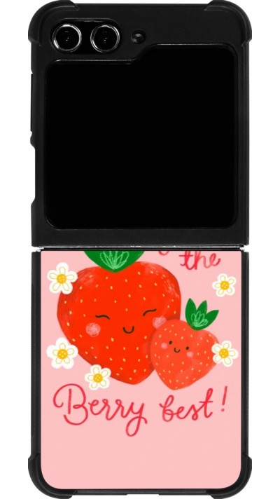 Coque Samsung Galaxy Z Flip5 - Silicone rigide noir Mom 2026 Berry best
