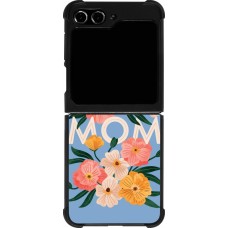 Samsung Galaxy Z Flip5 Case Hülle - Silikon schwarz Mom 2026 Flowers