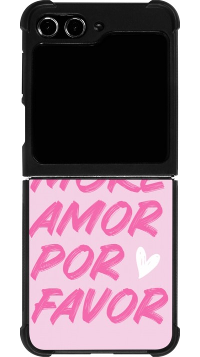 Coque Samsung Galaxy Z Flip5 - Silicone rigide noir More amor porfavor