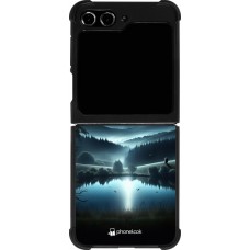 Samsung Galaxy Z Flip5 Case Hülle - Silikon schwarz Ansicht des Nachthimmels