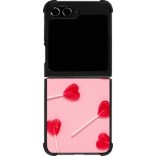 Coque Samsung Galaxy Z Flip5 - Silicone rigide noir Saint Valentines Day 26 Lollipop