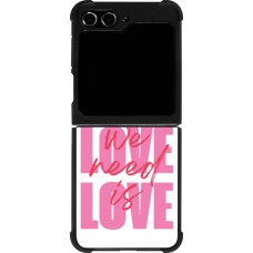 Coque Samsung Galaxy Z Flip5 - Silicone rigide noir Saint Valentines Day 26 Love all we need is
