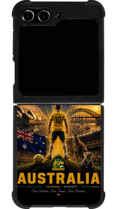 Samsung Galaxy Z Flip5 Case Hülle - Silikon schwarz Fussball Australien splash 2026