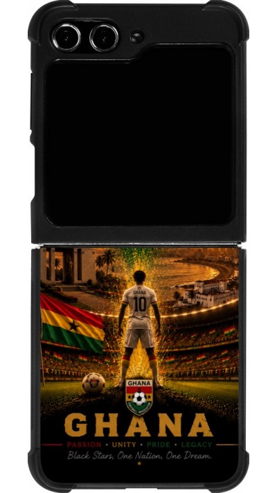 Samsung Galaxy Z Flip5 Case Hülle - Silikon schwarz Fussball Ghana splash 2026
