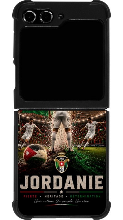 Samsung Galaxy Z Flip5 Case Hülle - Silikon schwarz Fussball Jordanien splash 2026