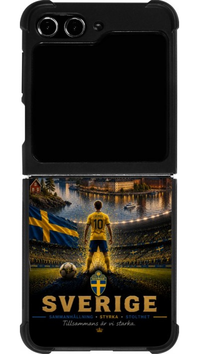 Samsung Galaxy Z Flip5 Case Hülle - Silikon schwarz Fussball Schweden splash 2026