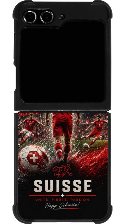 Samsung Galaxy Z Flip5 Case Hülle - Silikon schwarz Fussball Suisse splash 2026