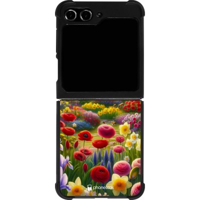 Samsung Galaxy Z Flip5 Case Hülle - Silikon schwarz Frühling 25 Strauß Frühling