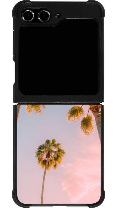 Samsung Galaxy Z Flip5 Case Hülle - Silikon schwarz Summer 2025 Palmiers