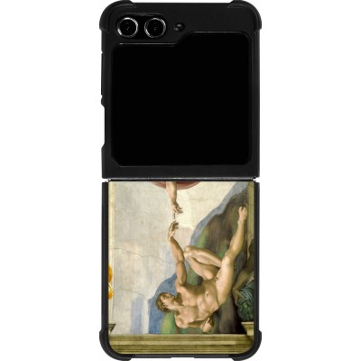 Samsung Galaxy Z Flip5 Case Hülle - Silikon schwarz Kunstbild - Die Erschaffung Adams - Michelangelo