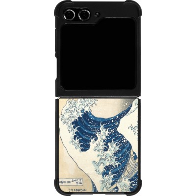 Samsung Galaxy Z Flip5 Case Hülle - Silikon schwarz Kunstbild - Die große Welle vor Kanagawa - Hokusai