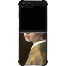 Samsung Galaxy Z Flip5 Case Hülle - Silikon schwarz Kunstbild - Das Mädchen mit dem Perlenohrring - Jan Vermeer