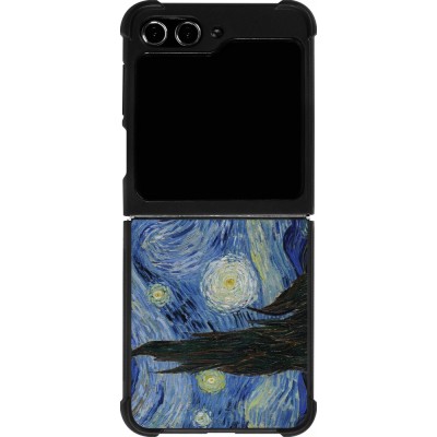 Samsung Galaxy Z Flip5 Case Hülle - Silikon schwarz Kunstbild - Sternennacht - Van Gogh