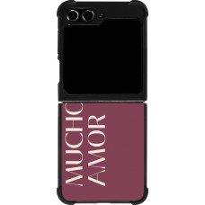 Samsung Galaxy Z Flip5 Case Hülle - Silikon schwarz Valentine 2024 mucho amor rosado