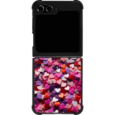 Samsung Galaxy Z Flip5 Case Hülle - Silikon schwarz Valentin 2025 Konfetti