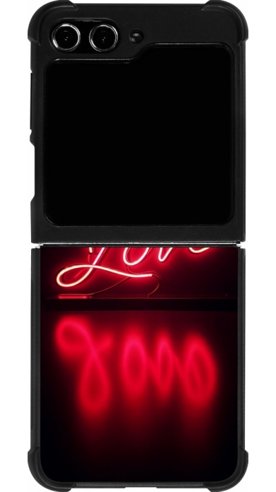 Samsung Galaxy Z Flip5 Case Hülle - Silikon schwarz Valentine 2025 Neon Liebe