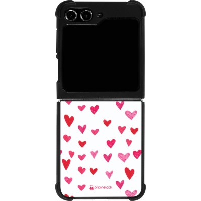 Samsung Galaxy Z Flip5 Case Hülle - Silikon schwarz Valentine 2022 Many pink hearts