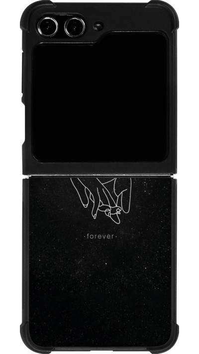 Samsung Galaxy Z Flip5 Case Hülle - Silikon schwarz Valentine 2023 hands forever