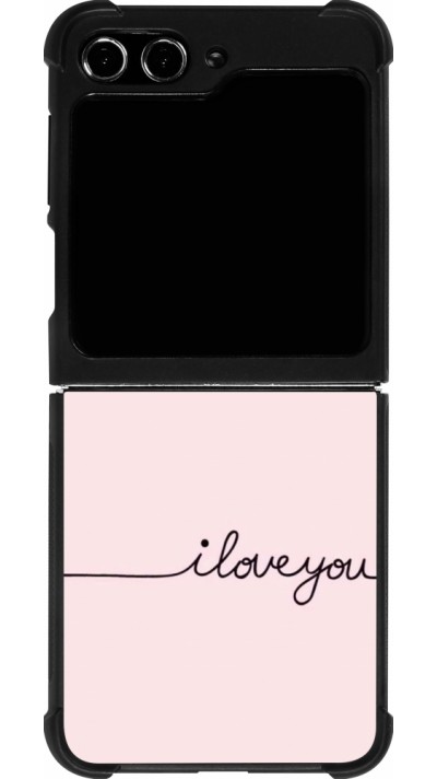 Samsung Galaxy Z Flip5 Case Hülle - Silikon schwarz Valentine 2023 i love you writing