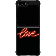 Samsung Galaxy Z Flip5 Case Hülle - Silikon schwarz Valentine 2023 neon love