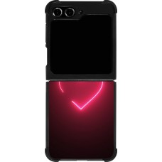 Samsung Galaxy Z Flip5 Case Hülle - Silikon schwarz Valentine 2023 single neon heart