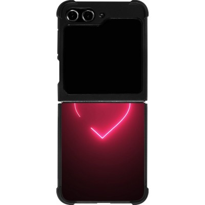 Samsung Galaxy Z Flip5 Case Hülle - Silikon schwarz Valentine 2023 single neon heart