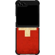 Samsung Galaxy Z Flip5 Case Hülle - Silikon schwarz Vintage Flag SWISS