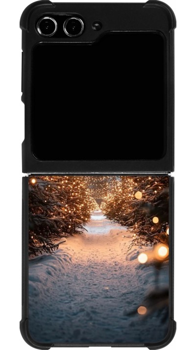 Samsung Galaxy Z Flip5 Case Hülle - Silikon schwarz Winter 25 Winter snowy road