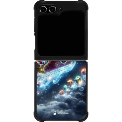 Samsung Galaxy Z Flip5 Case Hülle - Silikon schwarz Weihnachten 2023 Verzauberter Weihnachtsmann