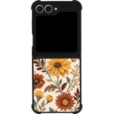 Samsung Galaxy Z Flip6 Case Hülle - Silikon schwarz Autumn 25 Flower pattern