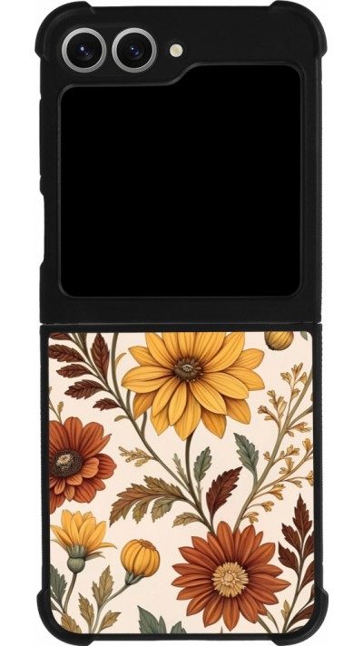 Samsung Galaxy Z Flip6 Case Hülle - Silikon schwarz Autumn 25 Flower pattern
