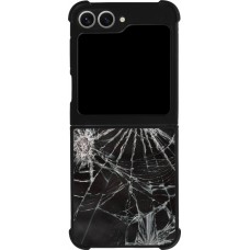 Samsung Galaxy Z Flip6 Case Hülle - Silikon schwarz Broken Screen