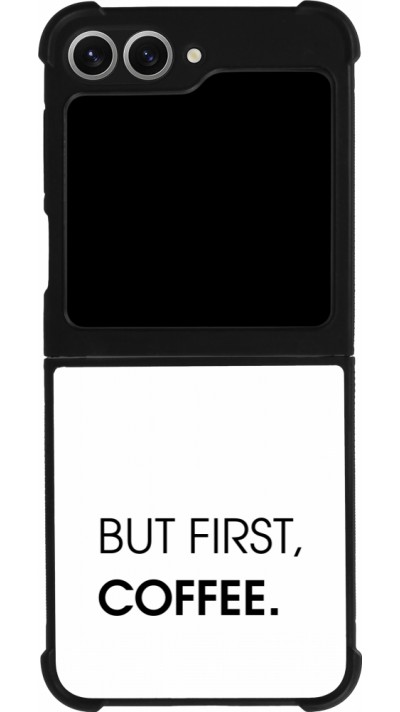 Samsung Galaxy Z Flip6 Case Hülle - Silikon schwarz But first Coffee