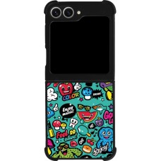 Samsung Galaxy Z Flip6 Case Hülle - Silikon schwarz Cartoons old school