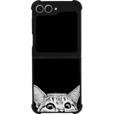 Samsung Galaxy Z Flip6 Case Hülle - Silikon schwarz Cat Looking Up Black