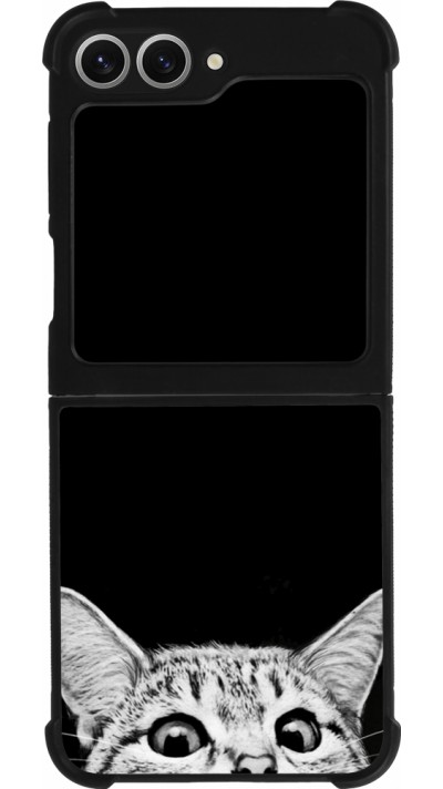 Samsung Galaxy Z Flip6 Case Hülle - Silikon schwarz Cat Looking Up Black