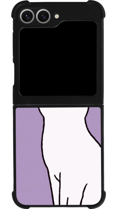 Samsung Galaxy Z Flip6 Case Hülle - Silikon schwarz Chat auf lila Hintergrund