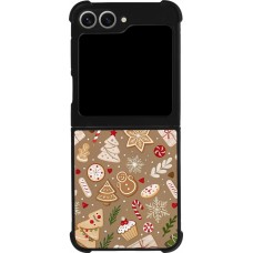 Samsung Galaxy Z Flip6 Case Hülle - Silikon schwarz Christmas 25 Pattern Ginger Cookie