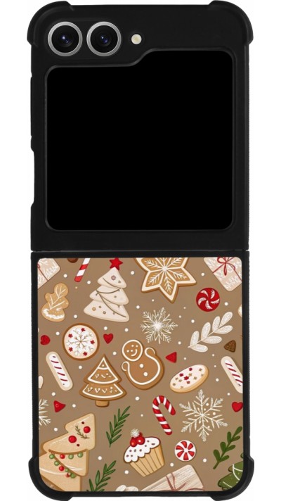 Samsung Galaxy Z Flip6 Case Hülle - Silikon schwarz Christmas 25 Pattern Ginger Cookie