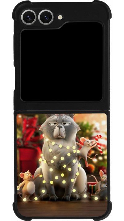Samsung Galaxy Z Flip6 Case Hülle - Silikon schwarz Christmas 25 Xmas Cat